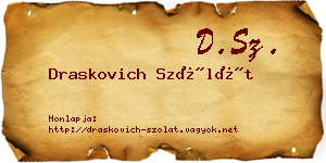 Draskovich Szólát névjegykártya